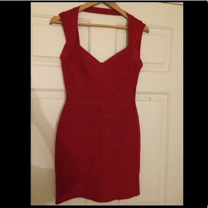 Herve Lege Bandeau Dress. Red. Worn once. Size M